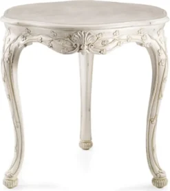 Casa Padrino Luxus Barock Beistelltisch Antik Cremeweiß - Prunkvoller Barockstil 3-Bein Massivholz Tisch - Luxus Möbel im Barockstil - Barock Möbel - Luxus Qualität - Made in Italy
