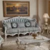 Casa Padrino Luxus Barock Beistelltisch mit Glasplatte Creme / Gold H. 60 cm