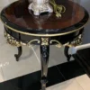 Casa Padrino Luxus Barock Beistelltisch Braun / Schwarz / Gold - Handgefertigter Massivholz Tisch im Barockstil - Barock Wohnzimmer Möbel - Edel & Prunkvoll