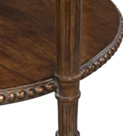 Casa Padrino Luxus Barock Beistelltisch Braun / Weiß Ø 47 x H. 70 cm - Barock Wohnzimmermöbel