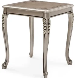 Casa Padrino Luxus Barock Beistelltisch Silber - Quadratischer Massivholz Tisch im Barockstil - Luxus Wohnzimmer Möbel im Barockstil - Barock Möbel - Edel & Prunkvoll