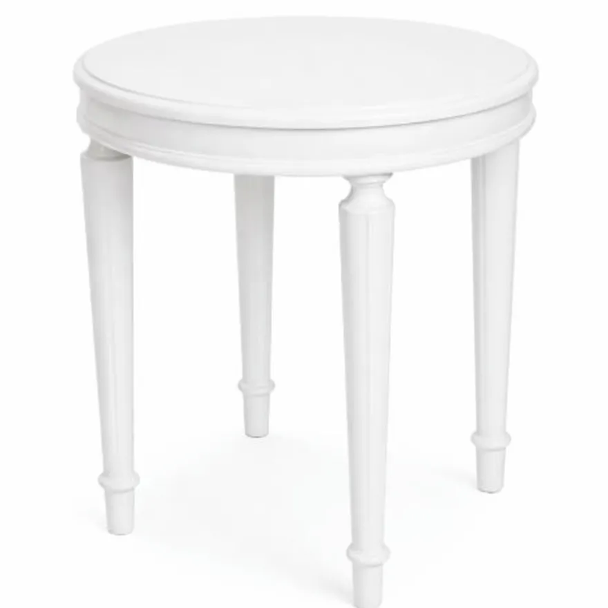 Casa Padrino Luxus Barock Beistelltisch Weiß H. 55 cm - Barock Möbel