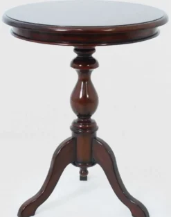 Casa Padrino Luxus Barock Beistelltisch Dunkelbraun Ø 50 x H. 62 cm - Runder Mahagoni Tisch - Mahagoni Möbel im Barockstil