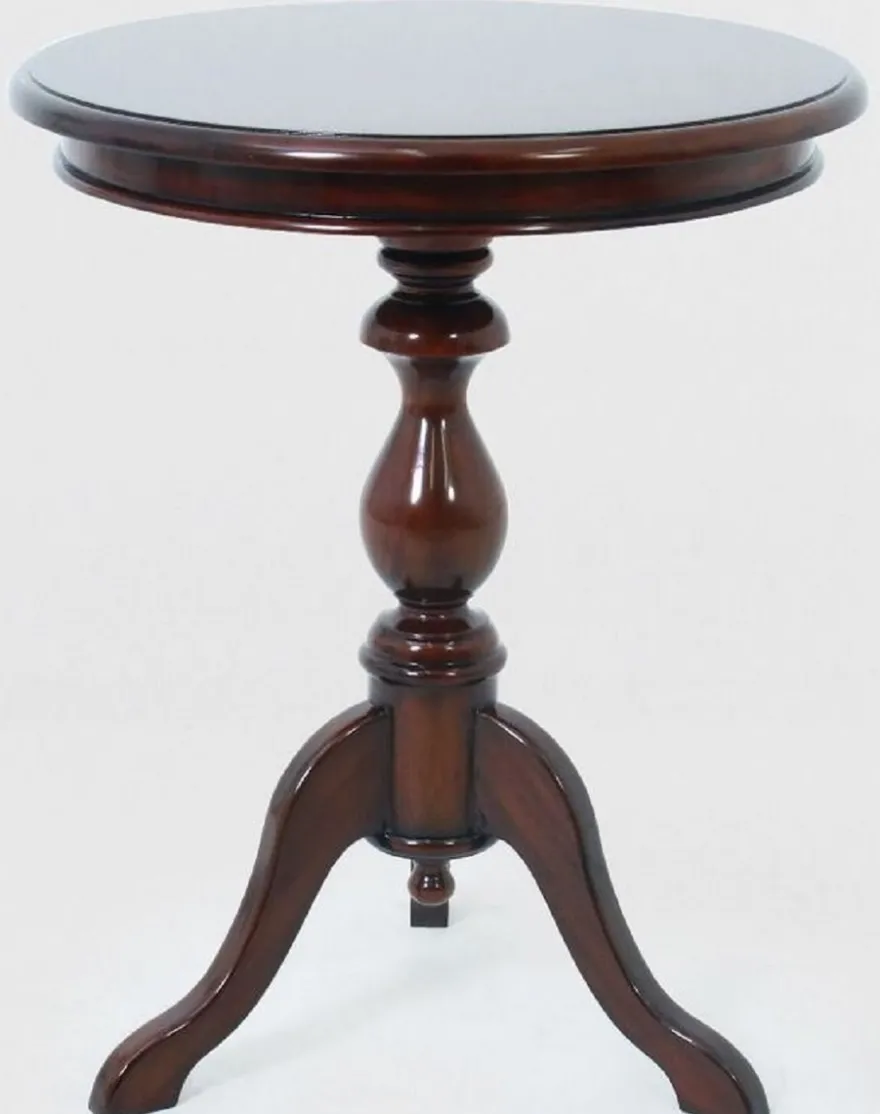 Casa Padrino Luxus Barock Beistelltisch Dunkelbraun Ø 50 x H. 62 cm - Runder Mahagoni Tisch - Mahagoni Möbel im Barockstil