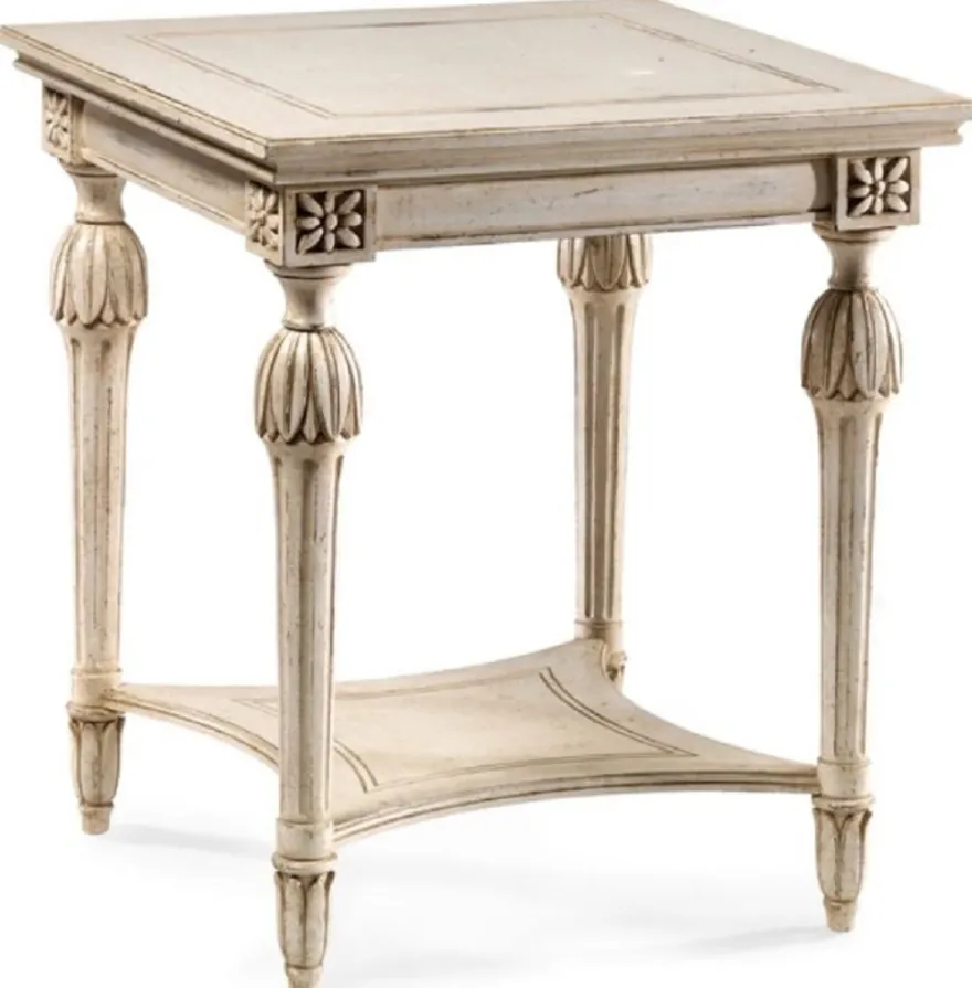 Casa Padrino Luxus Barock Beistelltisch Antik Cremeweiß / Braun - Prunkvoller Barockstil Massivholz Tisch - Luxus Möbel im Barockstil - Barock Möbel - Luxus Qualität - Made in Italy