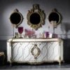 Casa Padrino Luxus Barock Beistelltisch Weiß / Antik Gold 61 x 61 x H. 54 cm - Prunkvoller Massivholz Tisch im Barockstil - Barock Wohnzimmer Möbel
