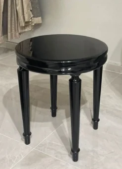 Casa Padrino Luxus Barock Beistelltisch Schwarz - Runder Massivholz Tisch im Barockstil - Luxus Wohnzimmer Möbel im Barockstil - Barock Möbel - Edel & Prunkvoll