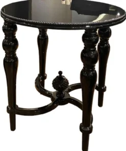 Casa Padrino Luxus Barock Beistelltisch Schwarz - Handgefertigter Massivholz Tisch - Barock Wohnzimmer Möbel