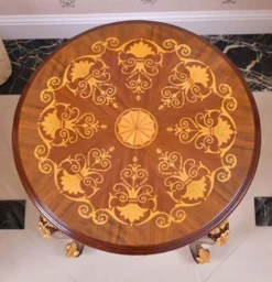 Casa Padrino Luxus Barock Beistelltisch Braun / Gold H. 62 cm - Barock Möbel - Made in Italy