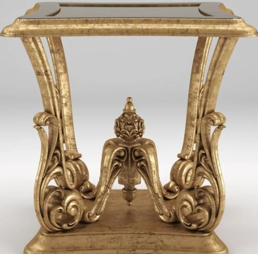 Casa Padrino Luxus Barock Beistelltisch Antik Gold 70 x 70 x H. 70 cm - Prunkvoller Tisch im Barockstil - Barock Wohnzimmer Möbel
