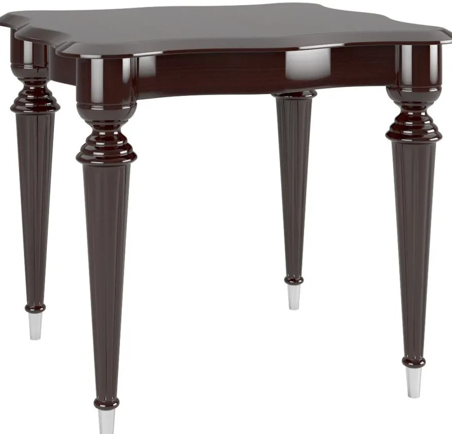 Casa Padrino Luxus Barock Beistelltisch Dunkelbraun Hochglanz / Silber 60 x 60 x H. 45 cm - Edler Tisch im Barockstil - Barock Wohnzimmer Möbel