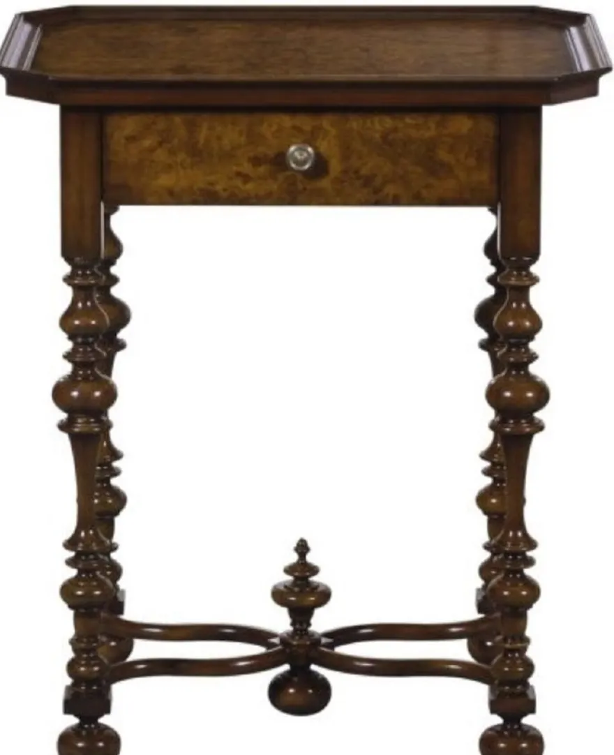 Casa Padrino Luxus Barock Beistelltisch mit Schublade Braun / Dunkelbraun 58 x 42 x H. 69 cm - Barockmöbel