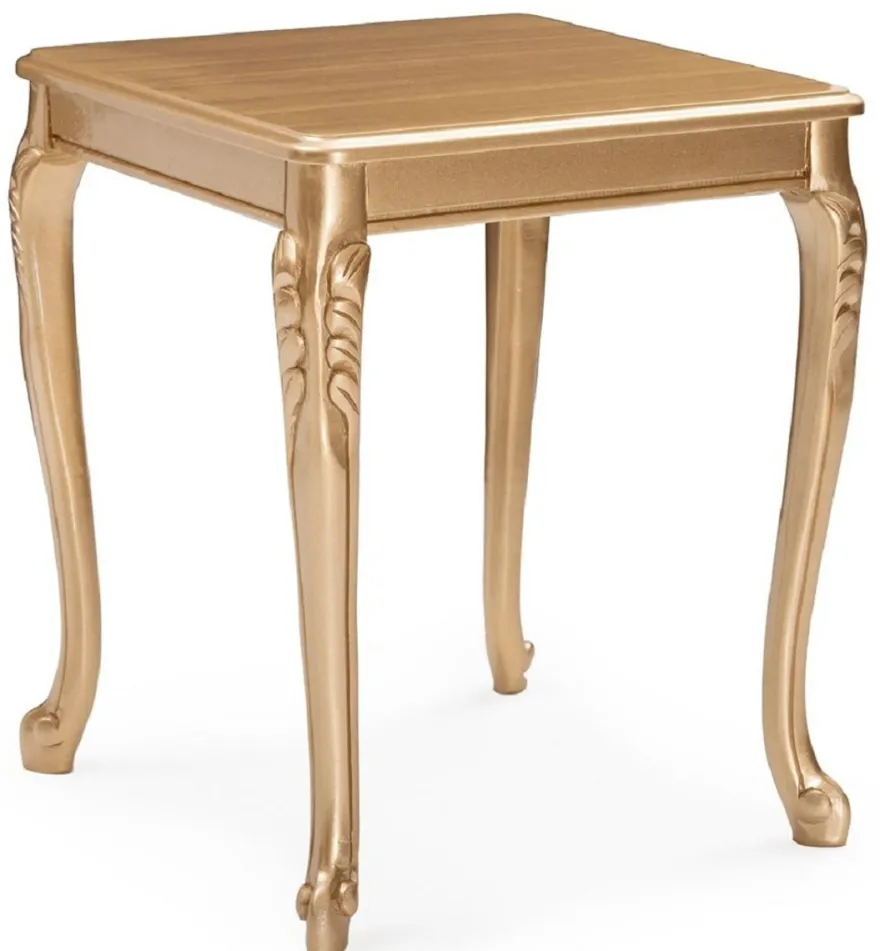 Casa Padrino Luxus Barock Beistelltisch Gold - Quadratischer Massivholz Tisch im Barockstil - Luxus Wohnzimmer Möbel im Barockstil - Barock Möbel - Edel & Prunkvoll