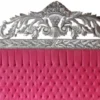 Casa Padrino Luxus Barock Bett im französischen Stil - Antik Rosa / Silber - 182 x 210 x 168 cm