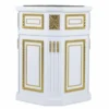 Casa Padrino Luxus Barock Blumentopf Weiß / Gold H. 65 cm - Barock Deko Accessoires