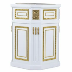 Casa Padrino Luxus Barock Blumentopf Weiß / Gold H. 65 cm - Barock Deko Accessoires