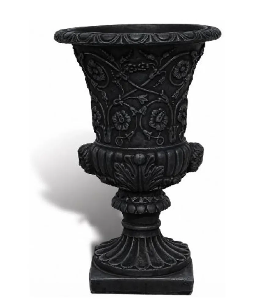 Casa Padrino Luxus Barock Blumentopf Schwarz Ø 49 x H. 78 cm - Made in Italy