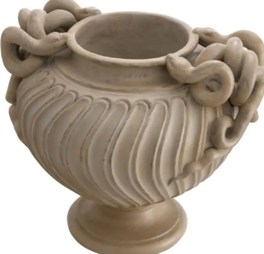 Casa Padrino Luxus Barock Blumentopf Antik Beige H. 48 cm