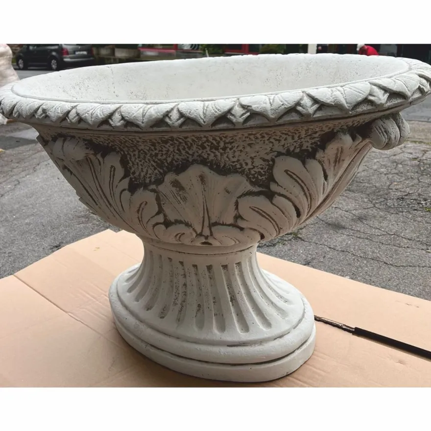 Casa Padrino Luxus Barock Blumentopf Grau Ø 100 x H. 60 cm - Made in Italy