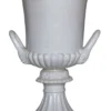 Casa Padrino Luxus Barock Blumenvase Weiß Ø 71 x H. 99,5 cm - Handgefertigte Keramik Vase - Balkon Terrassen Garten Deko - Deko Accessoires im Barockstil - Edel & Prunkvoll