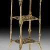 Casa Padrino Luxus Barock Blumen Etagere Gold H. 64 cm - Bronze Blumentisch - Barock Möbel