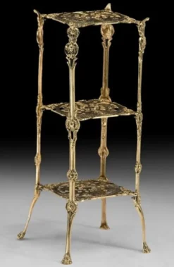 Casa Padrino Luxus Barock Blumen Etagere Gold H. 64 cm - Bronze Blumentisch - Barock Möbel