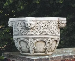 Casa Padrino Luxus Barock Blumentopf Grau Ø 57 x H. 39 cm - Made in Italy