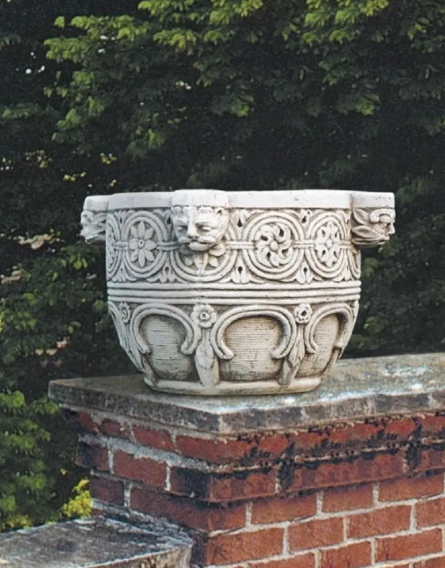 Casa Padrino Luxus Barock Blumentopf Grau Ø 57 x H. 39 cm - Made in Italy