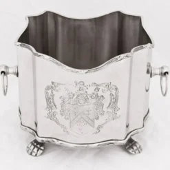Casa Padrino Luxus Barock Blumenvase aus Messing vernickelt in Silber, Breite 18 cm, Höhe 14 cm