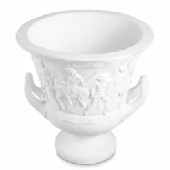 Casa Padrino Luxus Barock Blumentopf Weiß Ø 60 x H. 60 cm - Barockstil Deko