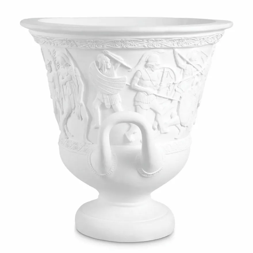 Casa Padrino Luxus Barock Blumentopf Weiß Ø 60 x H. 60 cm - Barockstil Deko