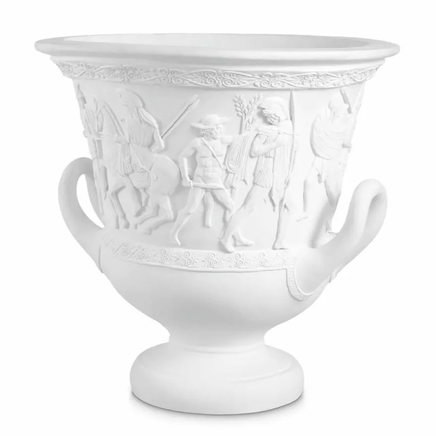 Casa Padrino Luxus Barock Blumentopf Weiß Ø 60 x H. 60 cm - Barockstil Deko