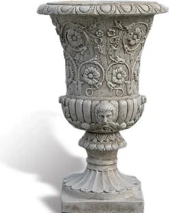 Casa Padrino Luxus Barock Blumentopf Antik Grau Ø 40 x H. 60 cm - Made in Italy