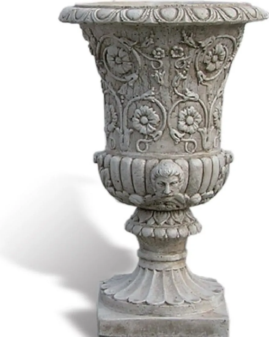 Casa Padrino Luxus Barock Blumentopf Antik Grau Ø 40 x H. 60 cm - Made in Italy