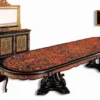 Casa Padrino Luxus Barock Boulle Esstisch Schwarz / Rot / Gold 400 x 130 x H. 80 cm - Handgefertigter Massivholz Esszimmertisch - Barock Esszimmer Möbel - Edel & Prunkvoll