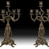 Casa Padrino Luxus Barock Bronze Kerzenhalter Set Ø 22 x H. 45 cm - Barock Interior