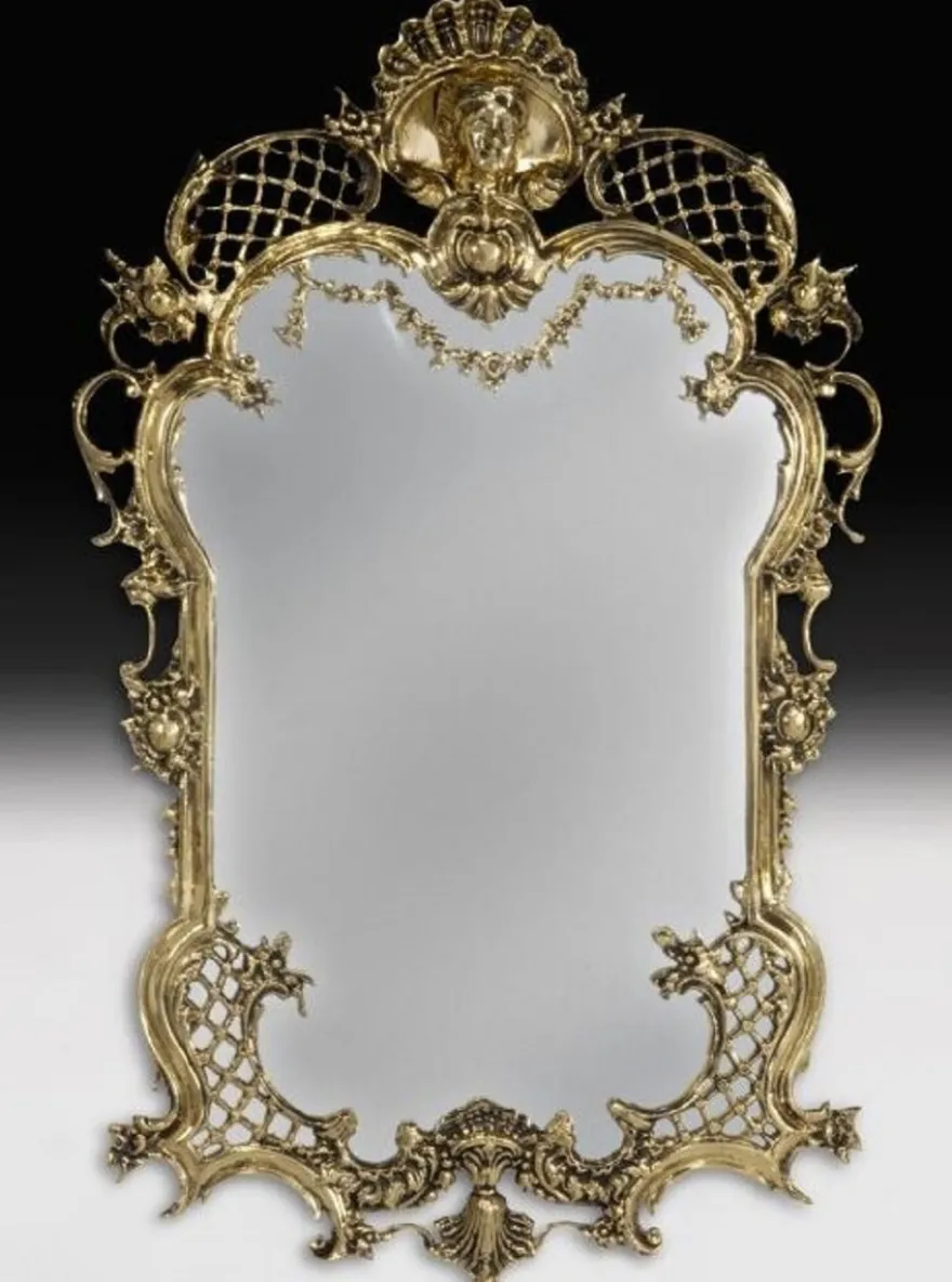 Casa Padrino Luxus Barock Bronze Spiegel Gold H. 96 cm - Barock Möbel
