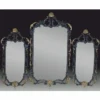 Casa Padrino Luxus Barock Bronze 3er Spiegel Blau / Gold 104 cm - Barockstil Möbel