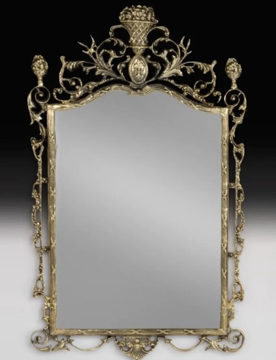 Casa Padrino Luxus Barock Bronze Spiegel Gold H. 95 cm - Barock Möbel