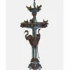 Casa Padrino Luxus Barock Bronze Springbrunnen Bronze / Türkis Ø 85 x H. 200 cm