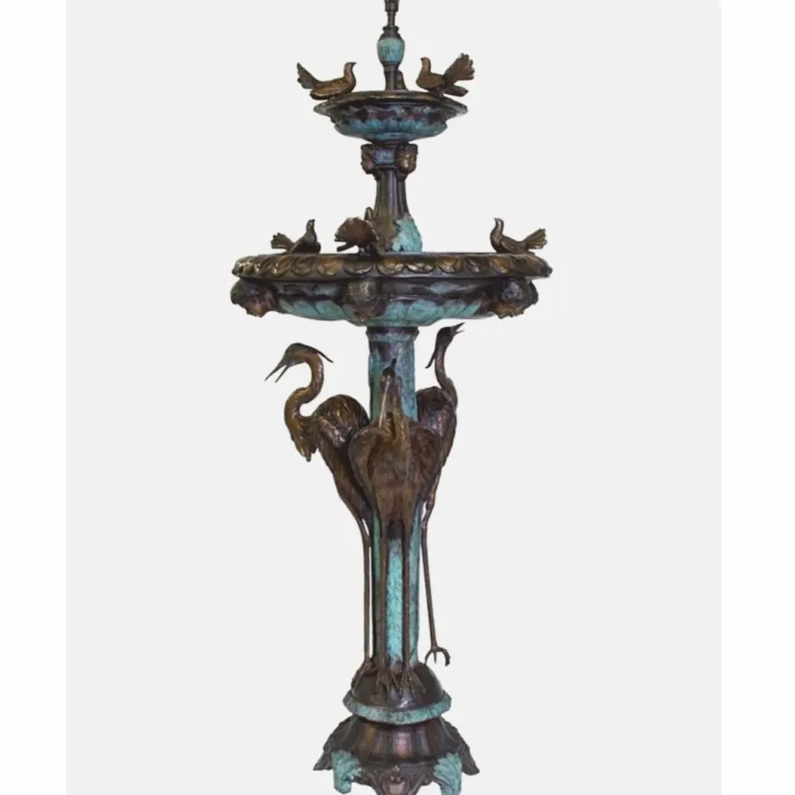 Casa Padrino Luxus Barock Bronze Springbrunnen Bronze / Türkis Ø 85 x H. 200 cm