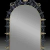 Casa Padrino Luxus Barock Bronze Spiegel Blau / Gold H. 123 cm - Barock Möbel