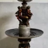 Casa Padrino Luxus Barock Bronze Springbrunnen Bronze / Gold Ø 110 x H. 244 cm - Prunkvoller Barock Bronze Gartenbrunnen - Barockstil Gartendeko Bronze Brunnen - Barock Garten Deko Accessoires
