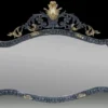 Casa Padrino Luxus Barock Bronze Spiegel Blau / Gold 115 cm - Barock Möbel