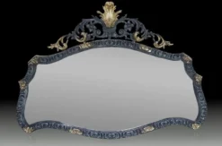 Casa Padrino Luxus Barock Bronze Spiegel Blau / Gold 115 cm - Barock Möbel