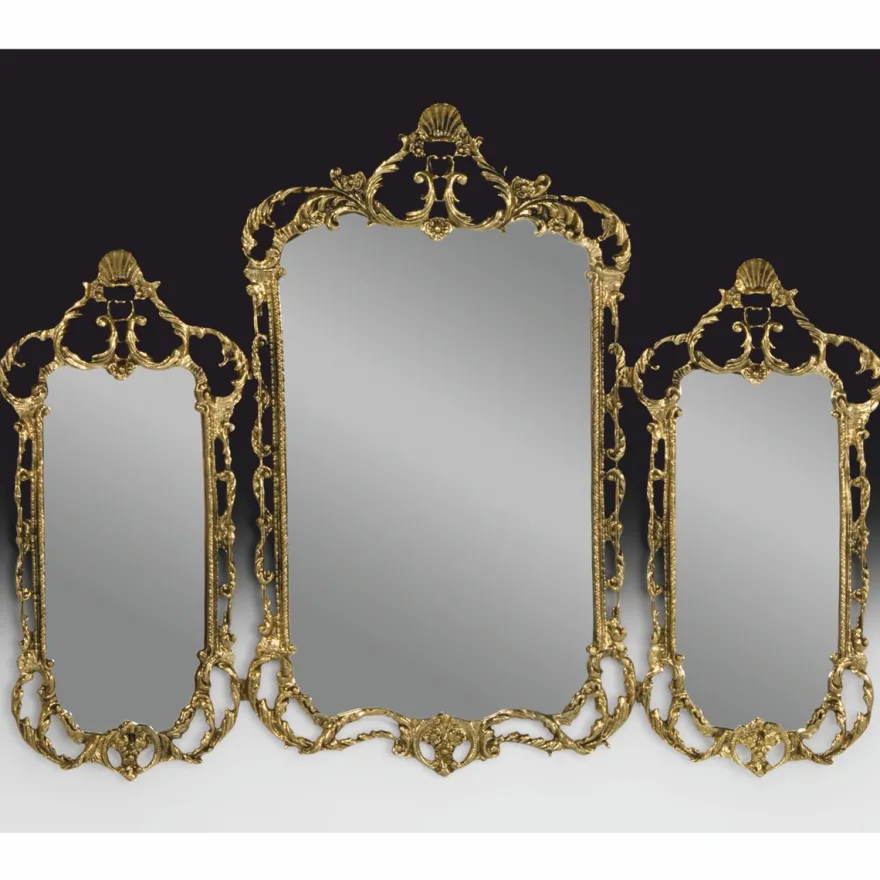 Casa Padrino Luxus Barock Bronze 3er Spiegel Gold 104 cm - Barockstil Möbel