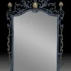 Casa Padrino Luxus Barock Bronze Spiegel Blau / Gold H. 95 cm - Barock Möbel