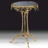 Casa Padrino Luxus Barock Bronze Beistelltisch mit Glasplatte Gold H. 49 cm - Barock Möbel