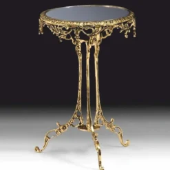 Casa Padrino Luxus Barock Bronze Beistelltisch mit Glasplatte Gold H. 49 cm - Barock Möbel