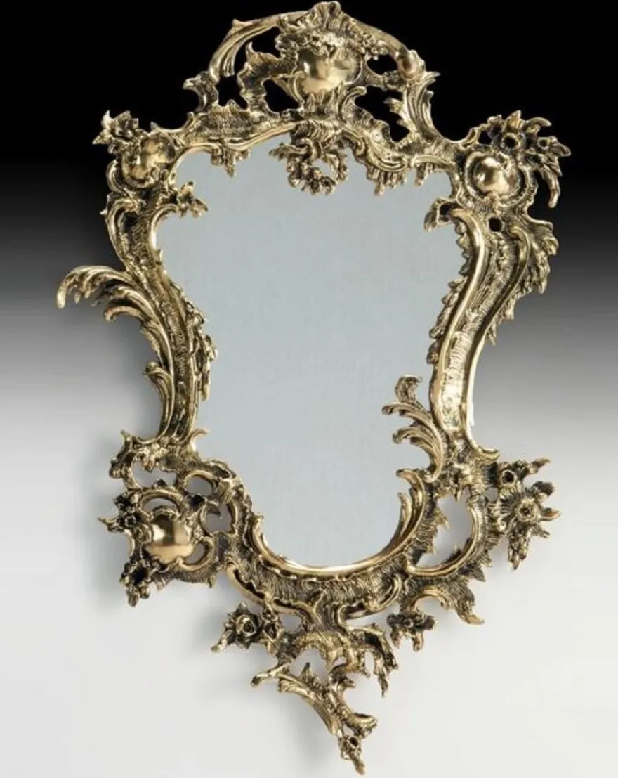 Casa Padrino Luxus Barock Bronze Spiegel Gold H. 74 cm - Barock Möbel